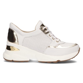 Sneakers in pelle Filippo 087D oro bianco d'oro
