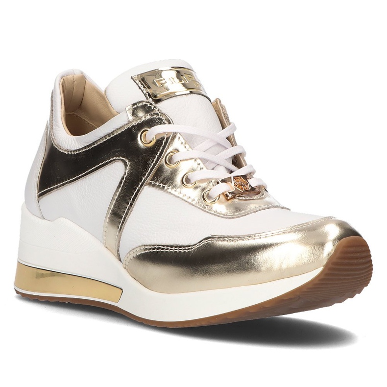 Sneakers in pelle Filippo 086 bianche bianca d'oro