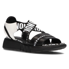Sandali neri sulla zeppa Filippo DS2317 / 21 Bk nero