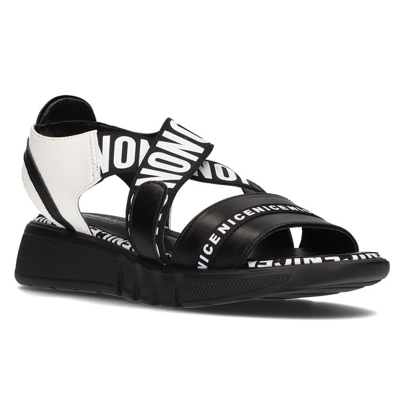 Sandali neri sulla zeppa Filippo DS2317 / 21 Bk nero