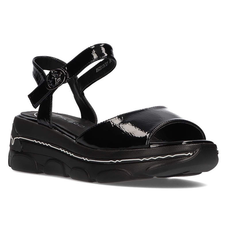 Sandali neri sulla zeppa Filippo DS2319 / 21 Bk nero