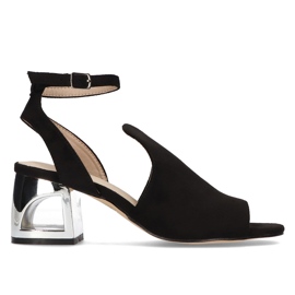 Sandali neri con tacco Filippo DS2107/21 Bk nero