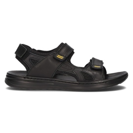 Sandali da uomo in pelle Filippo MS2305/21 Bk nero