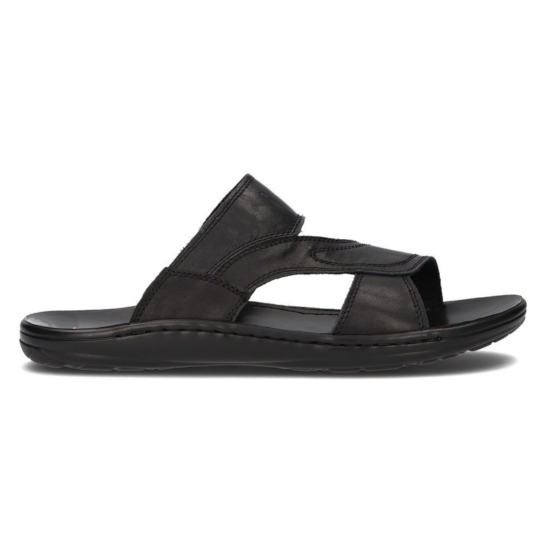 Ciabatte da uomo in pelle Filippo MK2304/21 Bk nere nero
