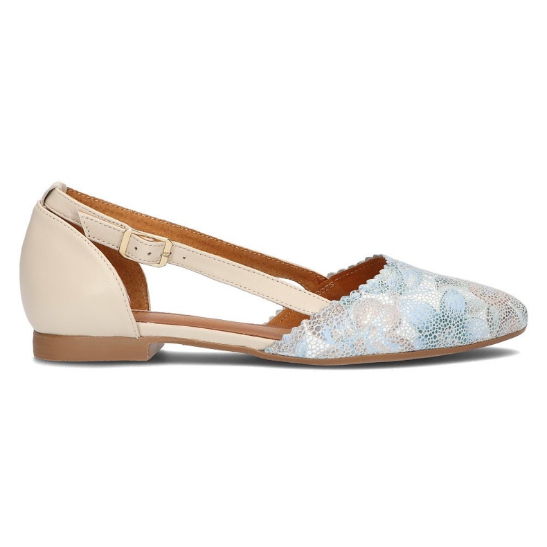 Scarpa in pelle Filippo 4972A beige e turchese