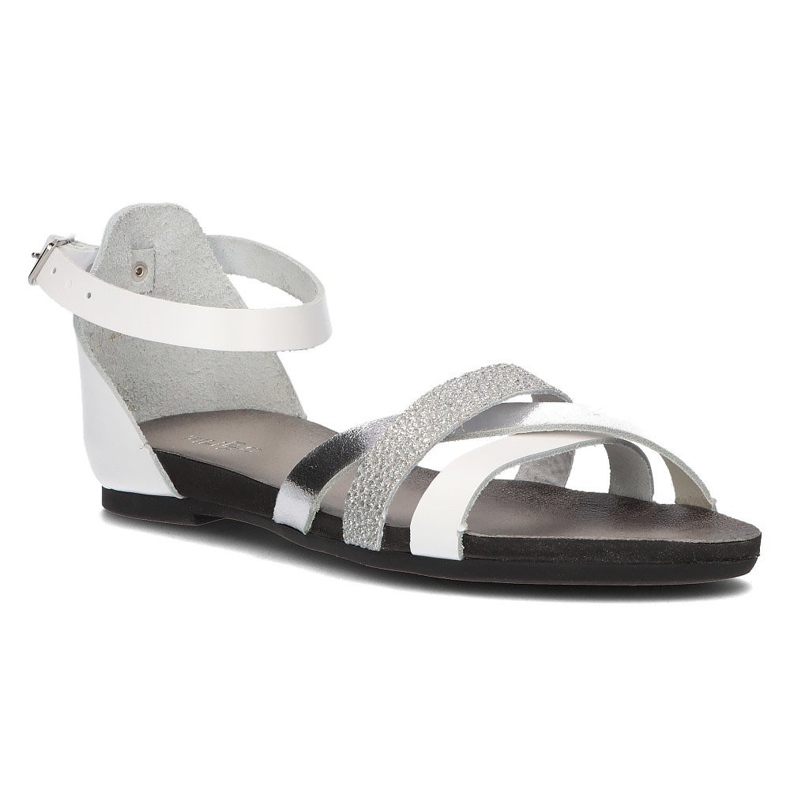 Sandali in pelle Filippo 40225 bianco e argento bianca d'argento