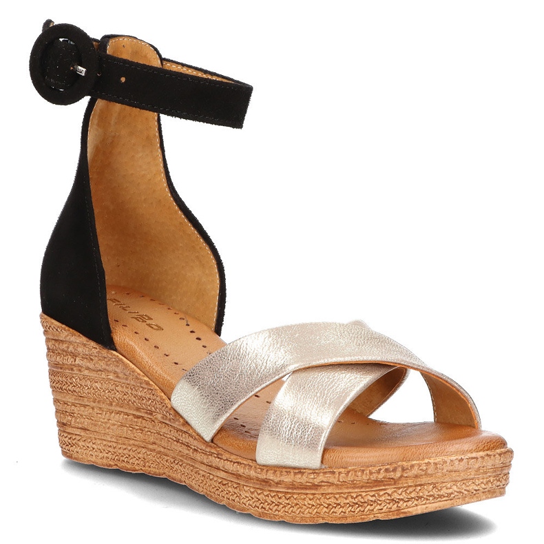Sandali in pelle Filippo 04565-25/00-5 oro e nero d'oro