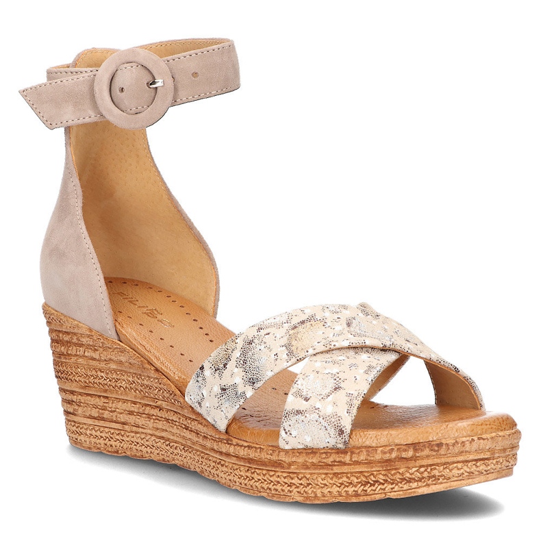 Sandali in pelle Filippo 04565-04/00-5 beige dorato