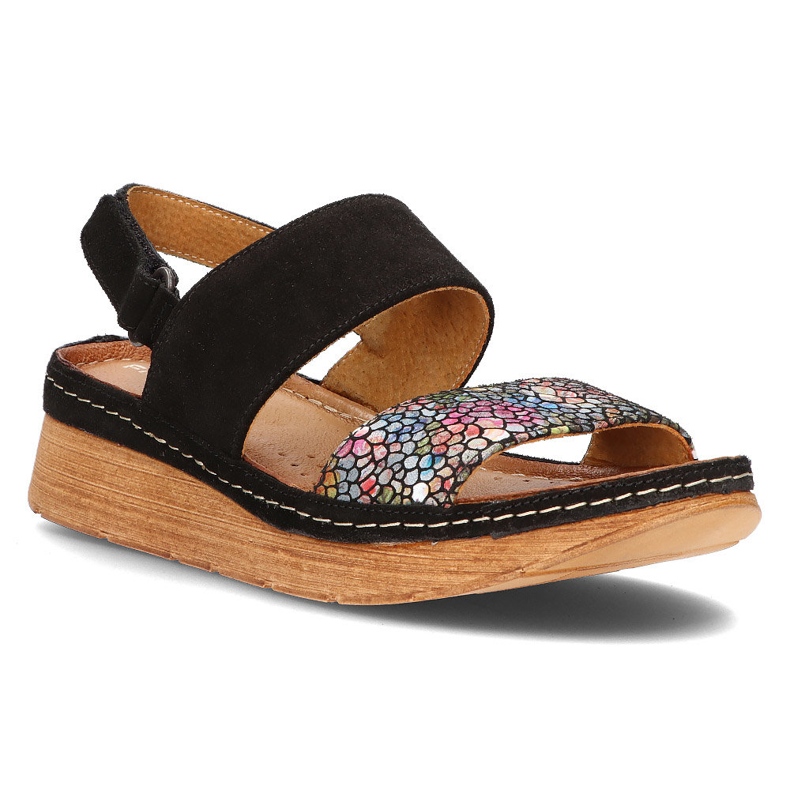 Sandali in pelle Filippo 04142-20/00-5 nero multicolor
