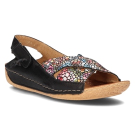 Sandali in pelle Filippo 00994-57/00-5 nero multicolor