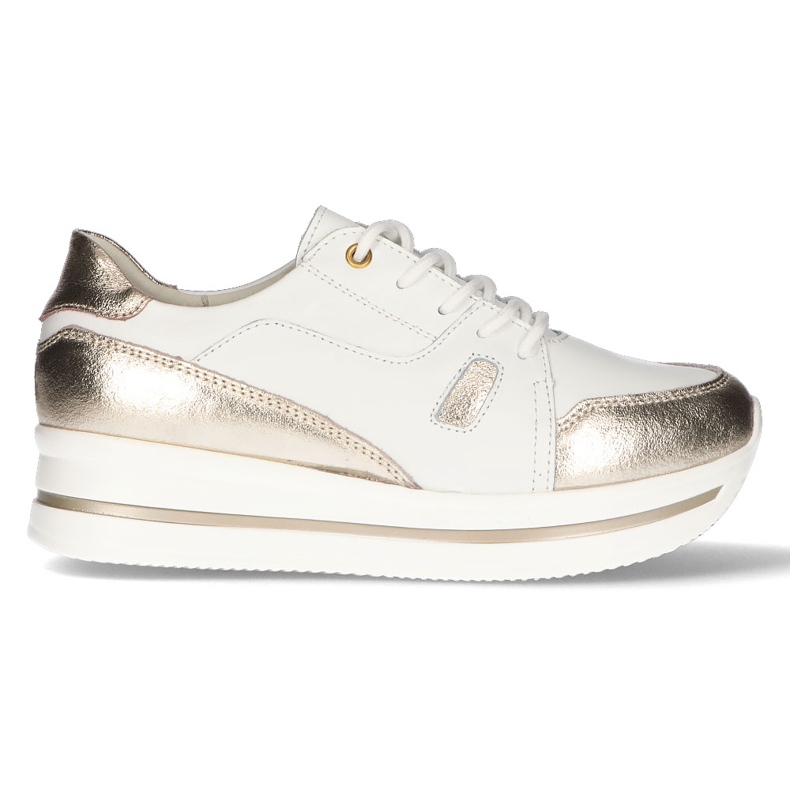 Sneakers in pelle Filippo DP3407/21 Wh bianco bianca d'oro