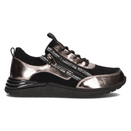 Sneakers in pelle Filippo DP3149/21 Bk Gn nickel scuro nero argento