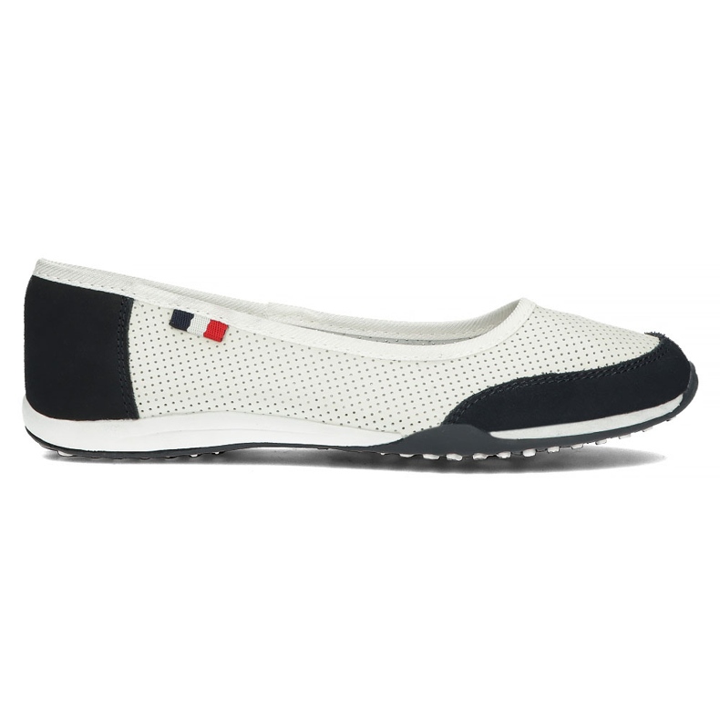 Scarpa in pelle Filippo DP142/22 Wh Nv bianco e blu navy bianca