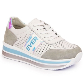 Sneakers in pelle sulla piattaforma olografica Filippo W PAW150C bianca