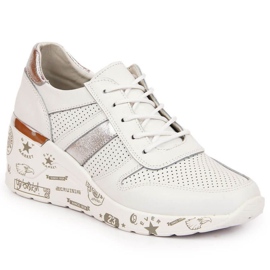 Sneakers in pelle sulla piattaforma Filippo W PAW323 bianco bianca
