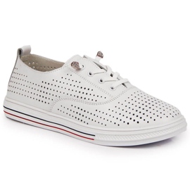 Scarpe traforate in pelle Vinceza W JAN85 bianco