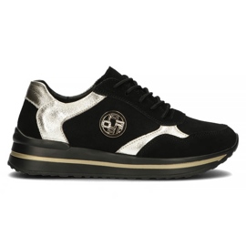 Sneakers in pelle Filippo DP3544/22 Bk nere nero d'oro