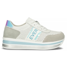 Sneakers in pelle Filippo DP1414/22 Bl blu bianco grigio