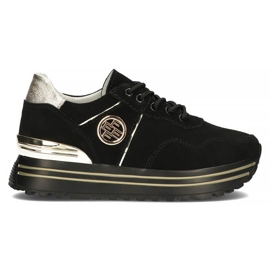 Sneakers in pelle Filippo DP3538/22 Bk Go nere nero