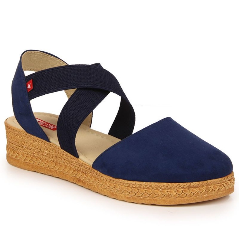Sandali con zeppa Big Star W JJ276037 blu navy