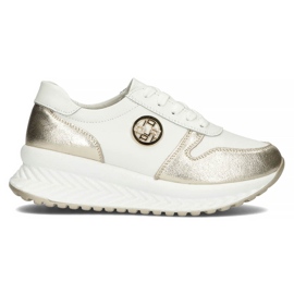 Sneakers in pelle Filippo DP3547 / 22 Wh Go bianche bianco d'oro