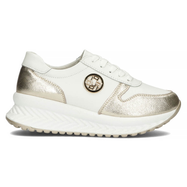 Sneakers in pelle Filippo DP3547 / 22 Wh Go bianche bianca d'oro