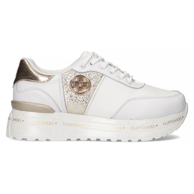 Sneakers in pelle Filippo DP3688 / 22 Wh Go bianche bianca d'oro