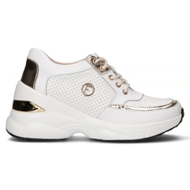 Sneakers in pelle Filippo DP3655 / 22 Wh bianche bianco d'oro