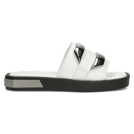 Ciabatte in pelle Filippo DK3903 / 22 Wh bianche bianco