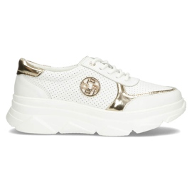 Sneakers in pelle Filippo DP2138 / 22 Wh Go bianche bianco d'oro