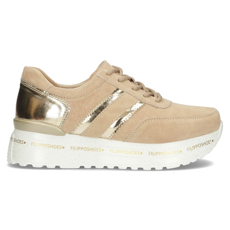 Sneakers in pelle Filippo DP3689/22 Be beige d'oro