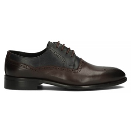 Scarpa in pelle Filippo 3615 marrone Coffe Antiq blu navy