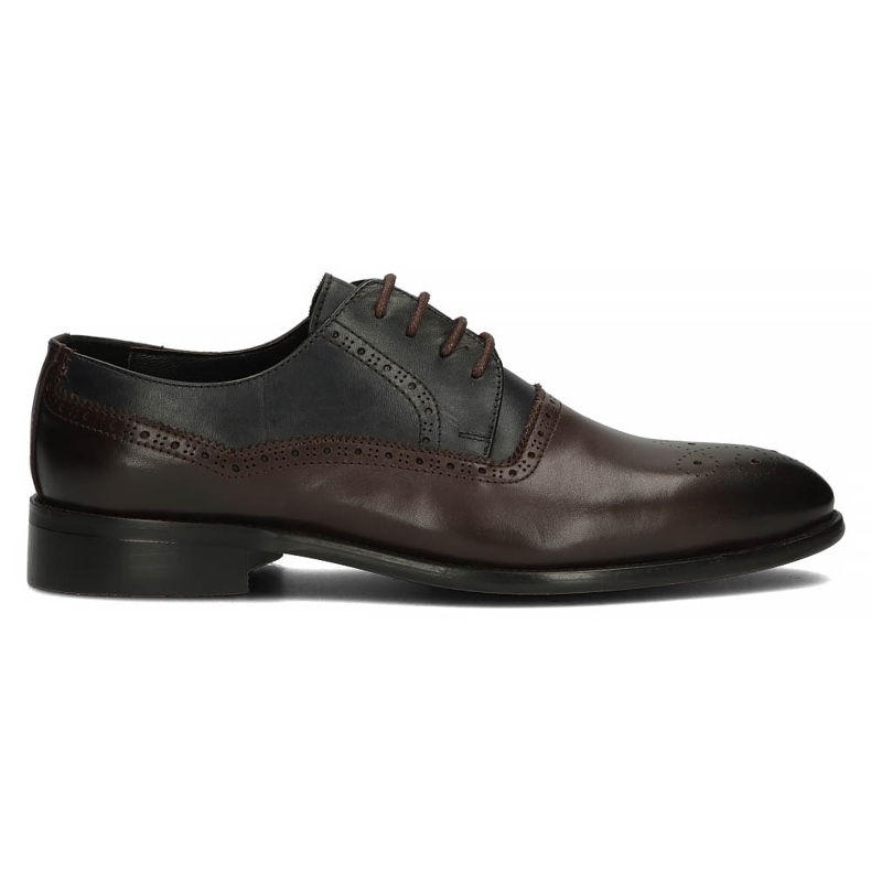 Scarpa in pelle Filippo 3615 marrone Coffe Antiq blu navy