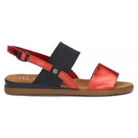 Sandali in pelle Filippo DS3601/22 Rd Nv blu navy-rosso