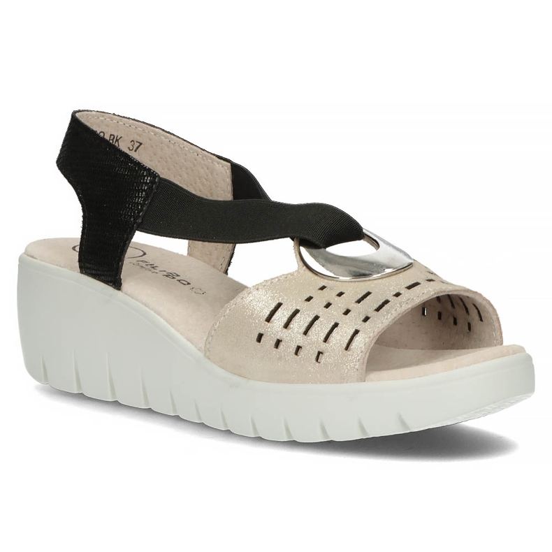 Sandali in pelle Filippo DS3501/22 Go Bk dorato nero d'oro