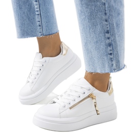 Sneakers Tamis da donna bianche e oro bianco d'oro