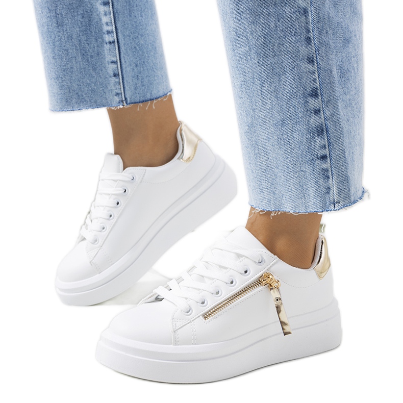 Sneakers Tamis da donna bianche e oro bianca d'oro