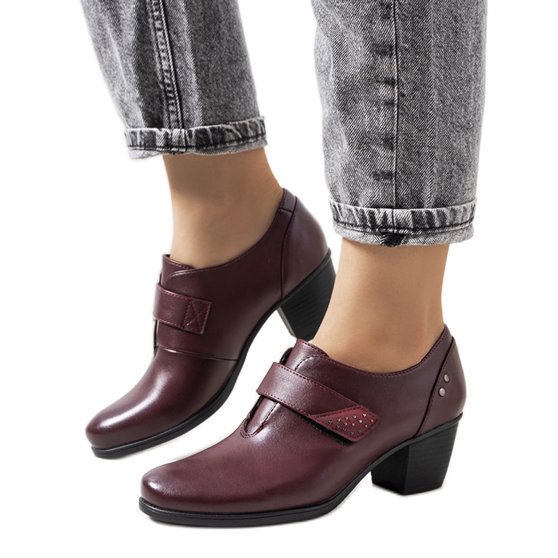 Scarpe brogue marrone chiaro sul palo di Belia rosso multicolore