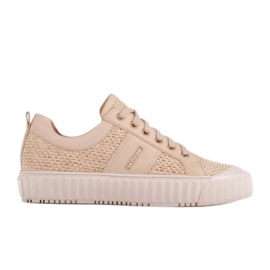 Marco Shoes Sneakers con rafia naturale beige