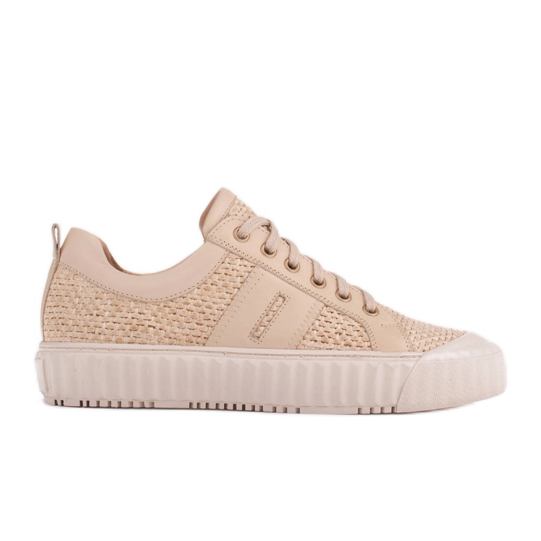 Marco Shoes Sneakers con rafia naturale beige