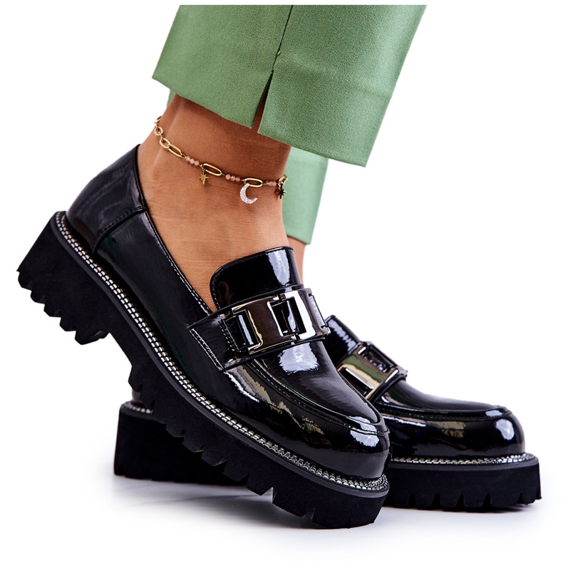 S.Barski Scarpe in Pelle Laccata in Corine Nero