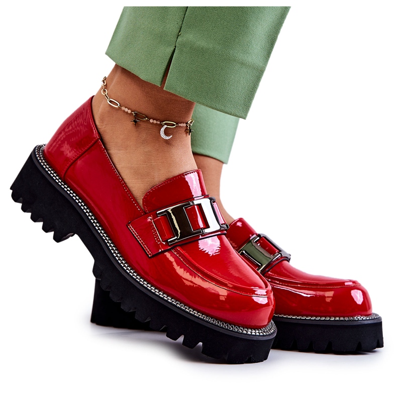 S.Barski Scarpe Corine Rosse in Pelle Verniciata rosso