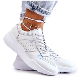 S.Barski Sneakers Classiche da Donna Bianche Carly bianca