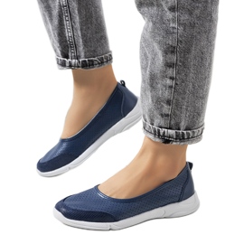 Ballerine Mirjam in pelle blu navy