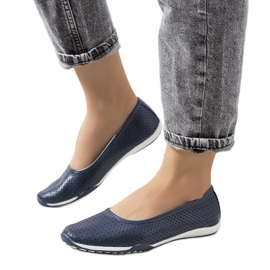 Ballerine Simge in pelle blu navy
