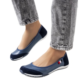 Ballerine Kester in pelle blu navy