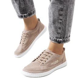 Sneakers Valeska in pelle beige
