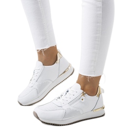 Sneaker Kappers in pelle bianca bianco d'oro