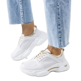 Sneaker Eloise in pelle bianca e oro d'oro