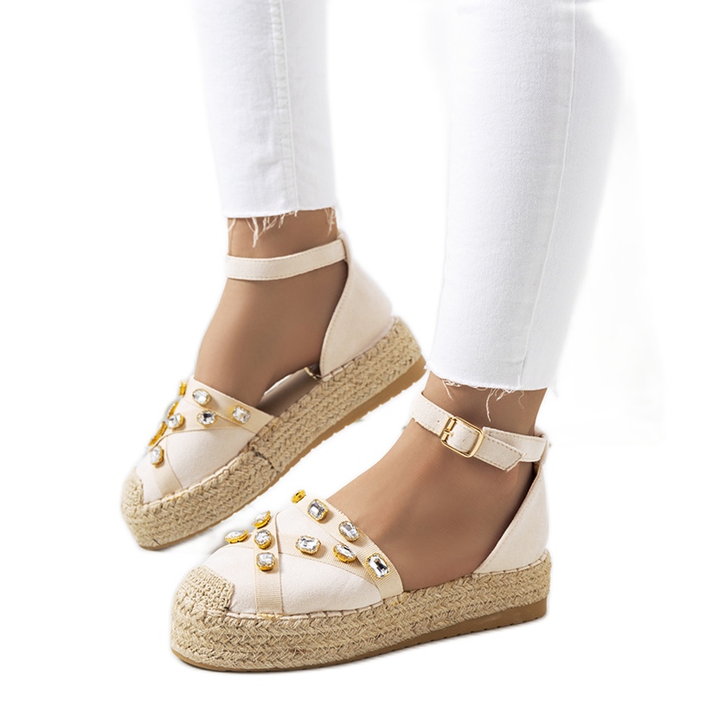 Espadrillas beige con zirconi Dide